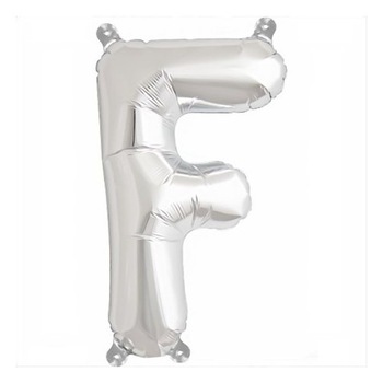 Balon folie litera F mini argintii (Silver), 41 cm, Amscan 33021 Balon folie litera F mini argintii (Silver), 41 cm, Amscan 33021