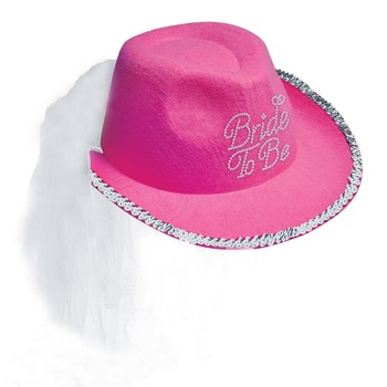 Palarie roz cu voal burlacite, Amscan, 1 buc Palarie roz cu voal burlacite, Amscan, 1 buc