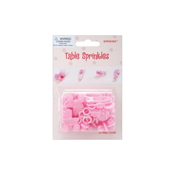 Confeti 3D decor masa botez fetita, Amscan, 25 buc Confeti 3D decor masa botez fetita, Amscan, 25 buc