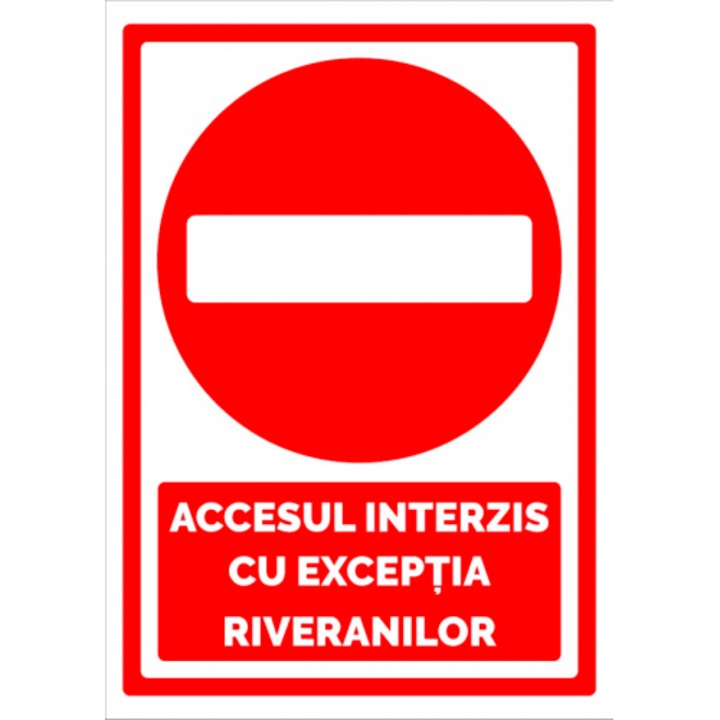 Indicator Parcare interzisa cu exceptia riveranilor, Sticker autocolant, Cri-Flo, Dimensiune A4 21x30 cm