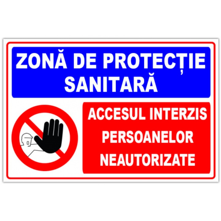 Indicator Panou pentru zona de protectie sanitara, Sticker autocolant, Cri-Flo, Dimensiune A3 42x30 cm