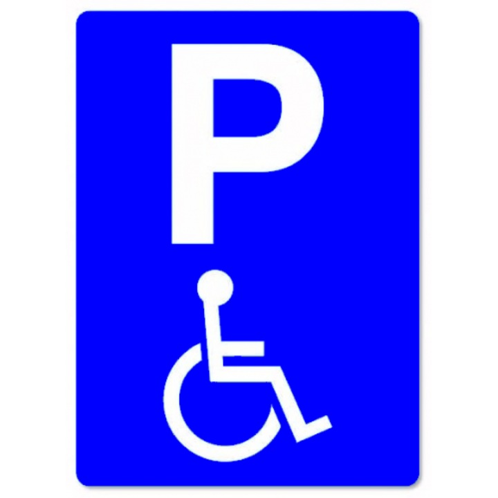 Indicator Parcare Rezervata Persoane cu Handicap, Sticker autocolant, Cri-Flo, Dimensiune A3 42x30 cm