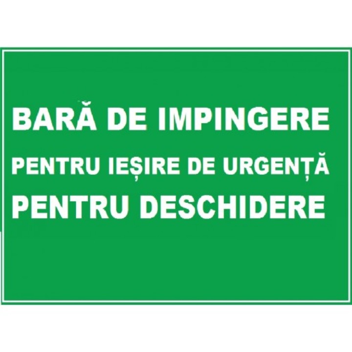 Indicator Pentru bara de impingere pentru iesire de urgenta, Sticker autocolant, Cri-Flo, Dimensiune A4 21x30 cm