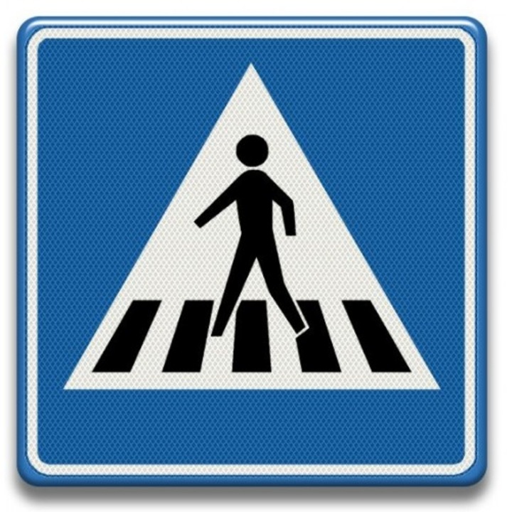 Indicator pentru trecere de pietoni, Sticker autocolant, Cri-Flo, Dimensiune A5 21x15 cm