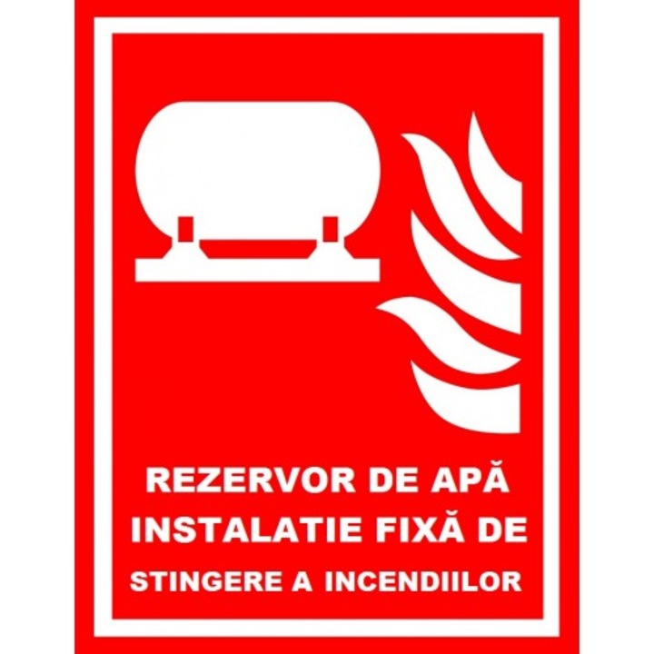 Indicator Pentru rezervor de apa instalatie fixa de stingere a incendiilor, Sticker autocolant, Cri-Flo, Dimensiune A3 42x30 cm