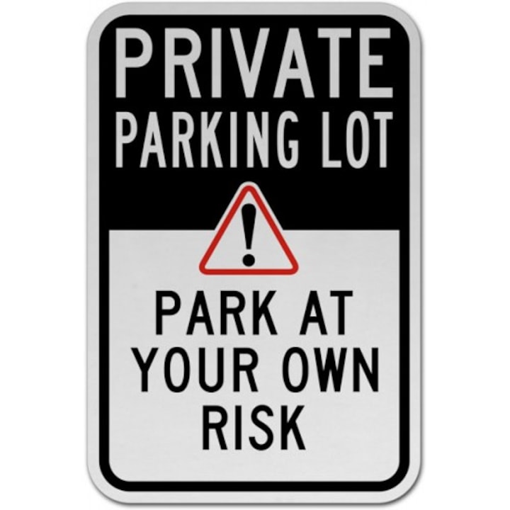Indicator Private Parking Lot Sign, Sticker autocolant, Cri-Flo, Dimensiune A3 42x30 cm
