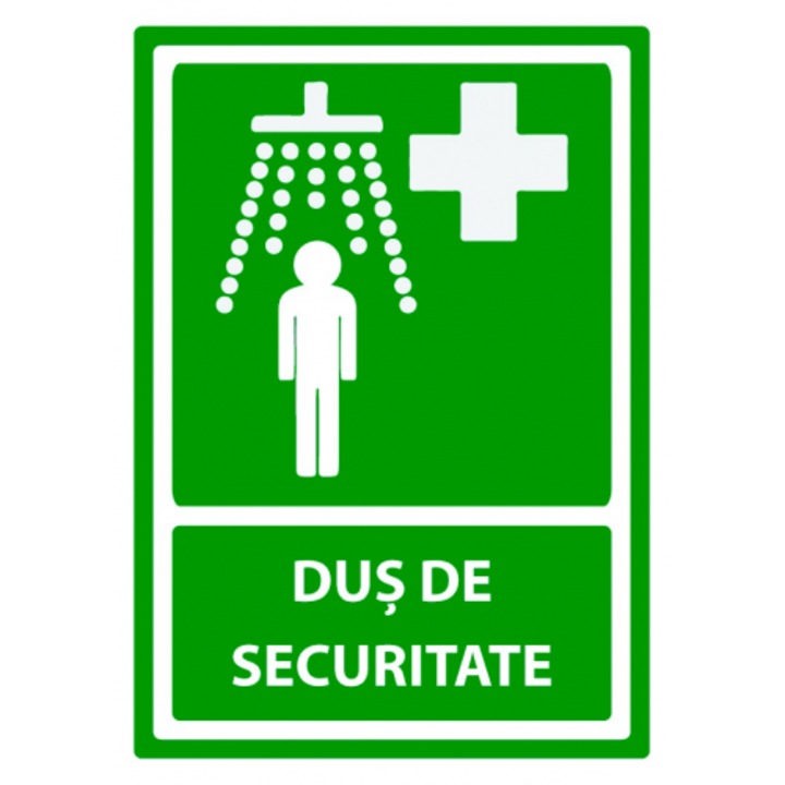 Indicator Semn de dus de securitate, Sticker autocolant, Cri-Flo, Dimensiune A4 21x30 cm