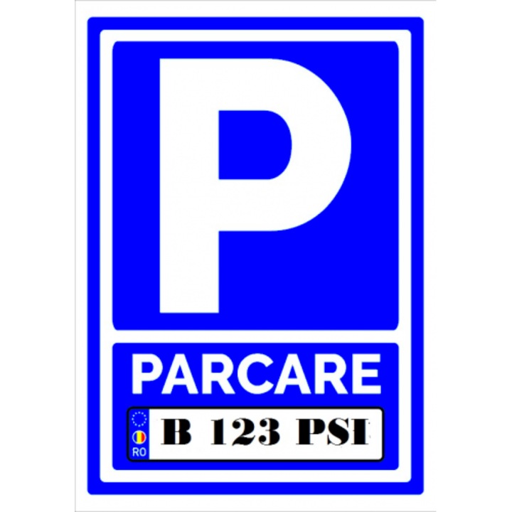 Indicator Semn de parcare personalizat, Sticker autocolant, Cri-Flo, Dimensiune A3 42x30 cm