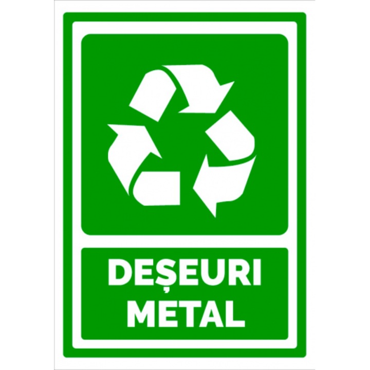 Indicator Semn pentru deseuri metal, Sticker autocolant, Cri-Flo, Dimensiune A5 21x15 cm