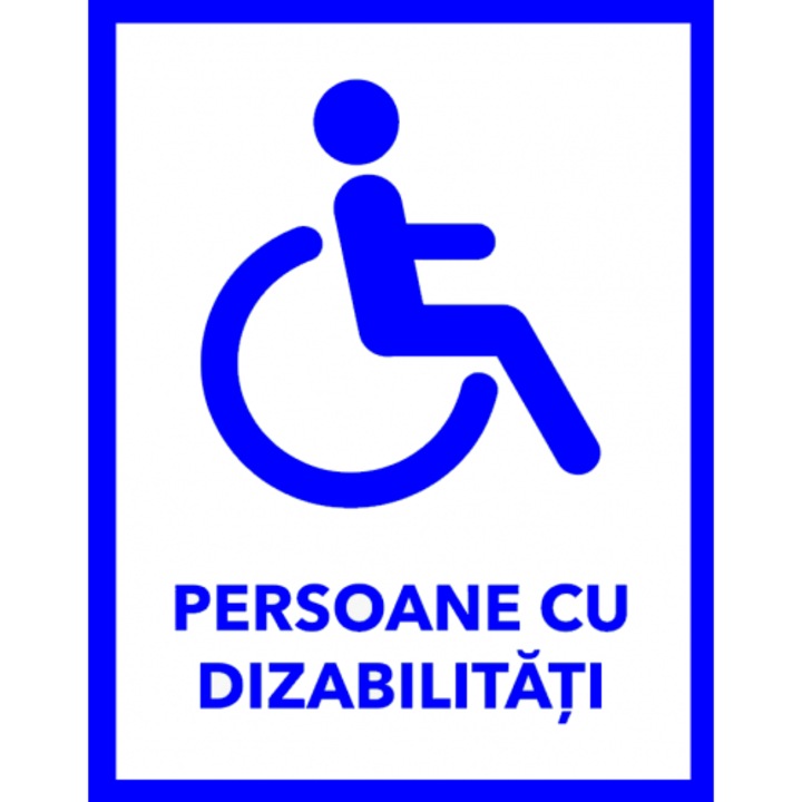 Indicator Semn pentru persoana cu dizabilitate, Sticker autocolant, Cri-Flo, Dimensiune A3 42x30 cm
