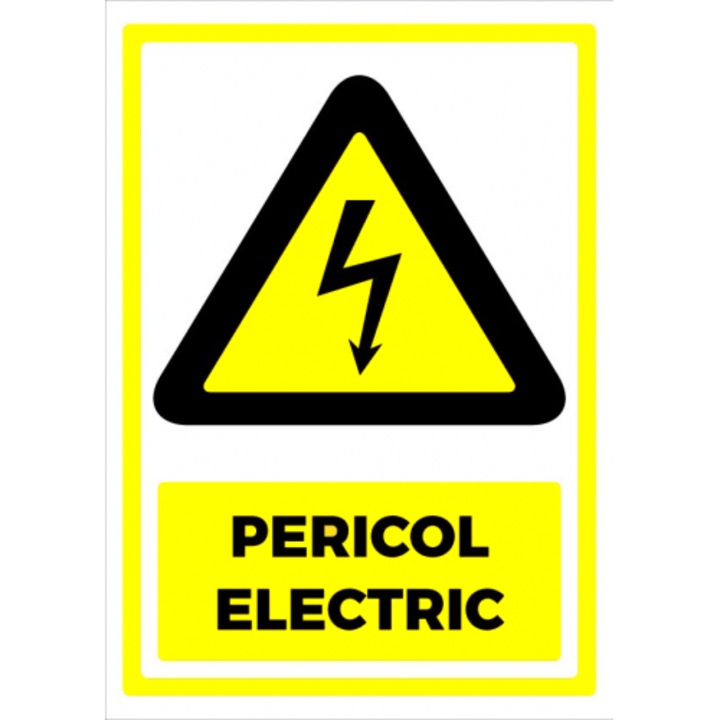 Indicator Semn pentru pericol general, Sticker autocolant, Cri-Flo, Dimensiune A3 42x30 cm