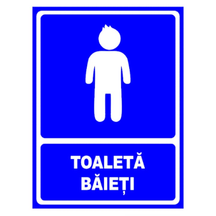 Indicator Semn pentru toaleta baieti, Sticker autocolant, Cri-Flo, Dimensiune A3 42x30 cm