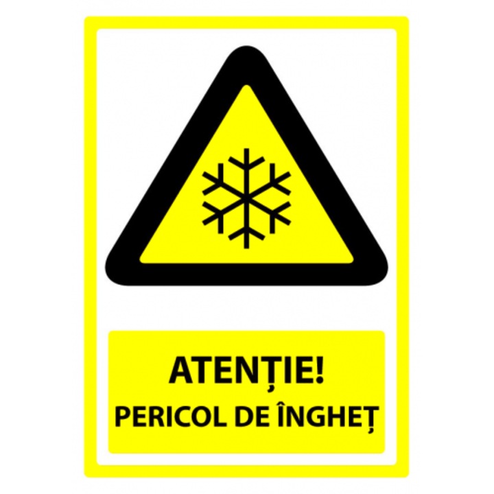 Indicator Semn pentru pericol de inghet, Sticker autocolant, Cri-Flo, Dimensiune A3 42x30 cm