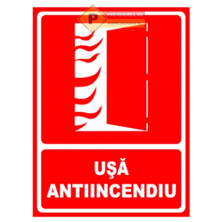 Indicator Semn pentru usa antiincendiu, Sticker autocolant, Cri-Flo, Dimensiune A3 42x30 cm