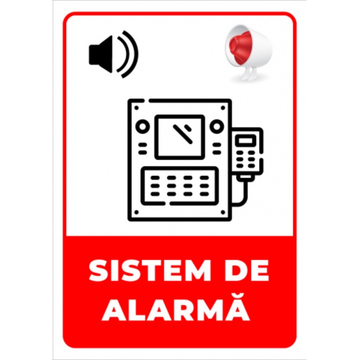 Indicator Semn pentru sistem de alarma, Sticker autocolant, Cri-Flo, Dimensiune A4 21x30 cm