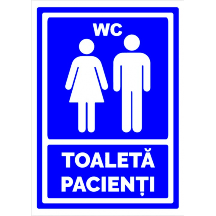 Indicator Semn toaleta pacienti, Sticker autocolant, Cri-Flo, Dimensiune A3 42x30 cm
