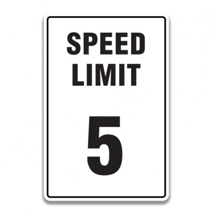 Indicator SPEED LIMIT 15 SIGN, Sticker autocolant, Cri-Flo, Dimensiune A3 42x30 cm