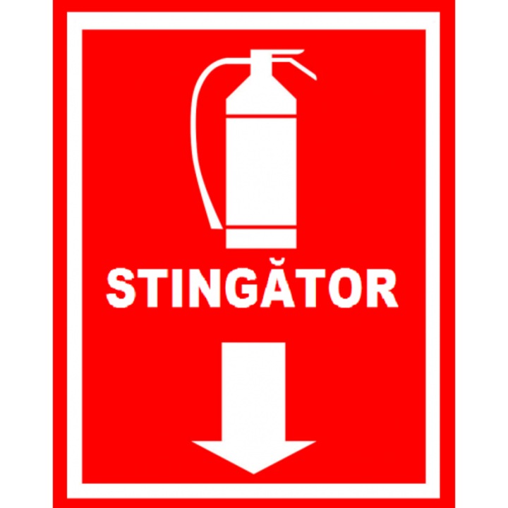 Indicator Stingator cu sageata in jos, Sticker autocolant, Cri-Flo, Dimensiune A5 21x15 cm