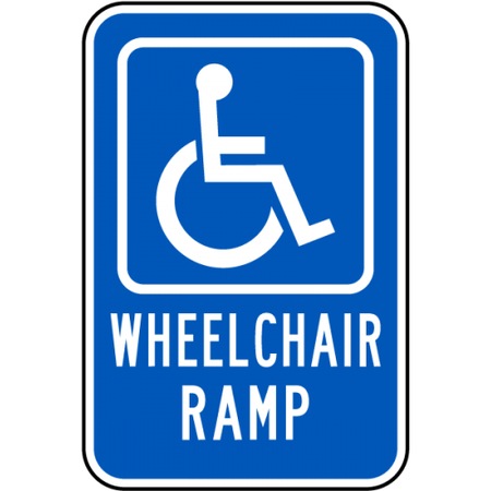 Indicator Wheelchair Ramp Sign, Sticker autocolant, Cri-Flo, Dimensiune ...