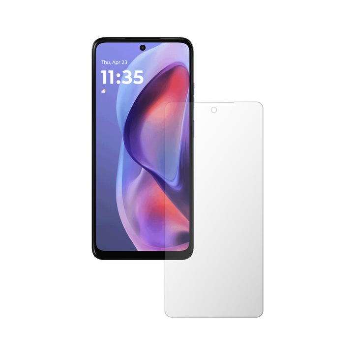 iSkinz Саморегенериращ се протектор за екран за Motorola Moto E15 - Пълно покритие, невидим Skinz UHD, ултра прозрачен силикон с пълно покритие, пълно покритие на дисплея, самозалепващ се и гъвкав