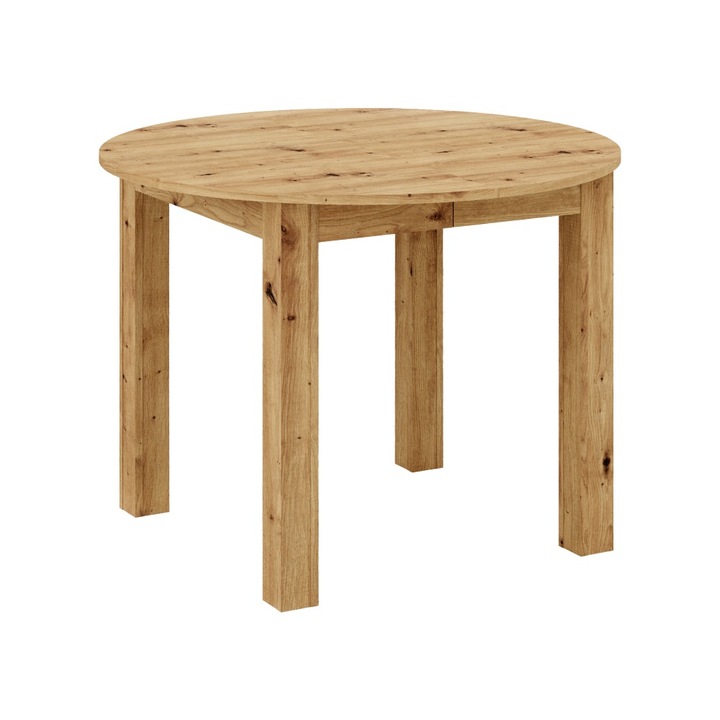 Трапезна Маса Dacenergy, Изработена От Ламиниран DTD С ABS Кантове, Практична, Разтегателна, 103-142 X 102 X 76 См, Цвят Артизанален Дъб