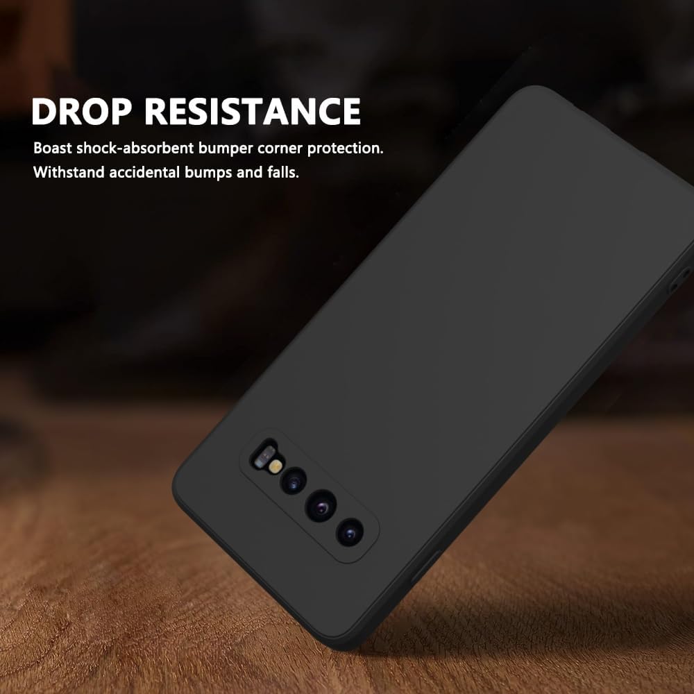 Husa protectie compatibila cu Samsung Galaxy S10 Plus, Silicon Flexibil Mat, Protectie Camera, Margini Ridicare pentru protectie ecran, Negru