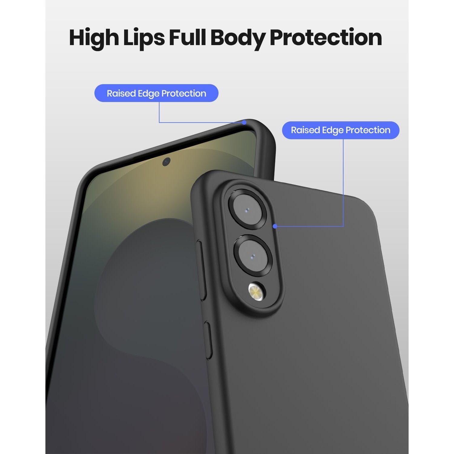 Husa protectie compatibila cu Samsung Galaxy S25 Edge, Silicon Flexibil Mat, Protectie Camera, Margini Ridicare pentru protectie ecran, Negru