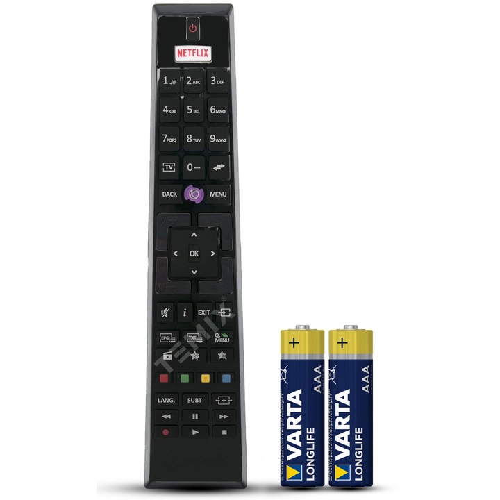 Telecomanda compatibila Telefunken, RC4995, TEMIX®, neagra, baterii incluse