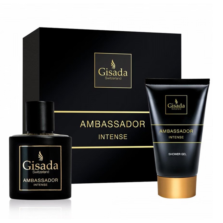 Férfi eau de parfum és tusfürdő készlet, Gisada AMBASSADOR INTENSE, 50ml + 100ml