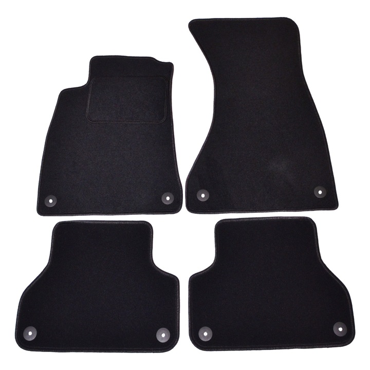 Set covorase velur, Audi, A4 B9, 2016, 4 bucati, negru, material catifea