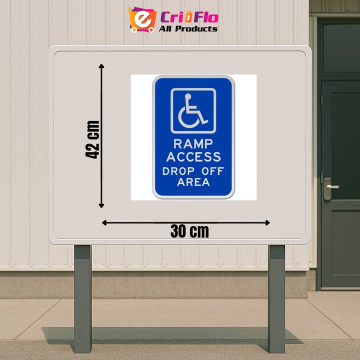 Indicator Accessible Ramp Access Drop Off Sign, Sticker autocolant, Cri ...