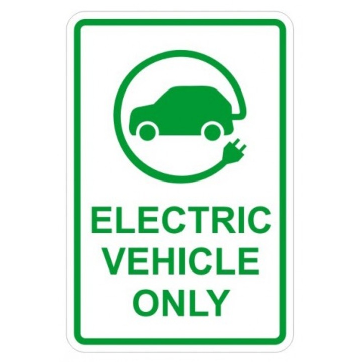 Indicator Electric Vehicle Parking Sign, Sticker autocolant, Cri-Flo, Dimensiune A3 42x30 cm
