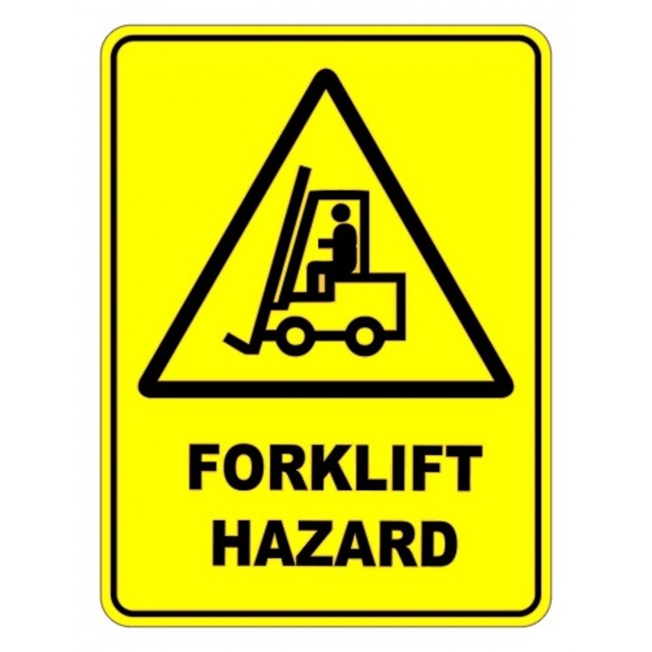 Indicator Forklift Hazard sign, Sticker autocolant, Cri-Flo, Dimensiune A4 21x30 cm