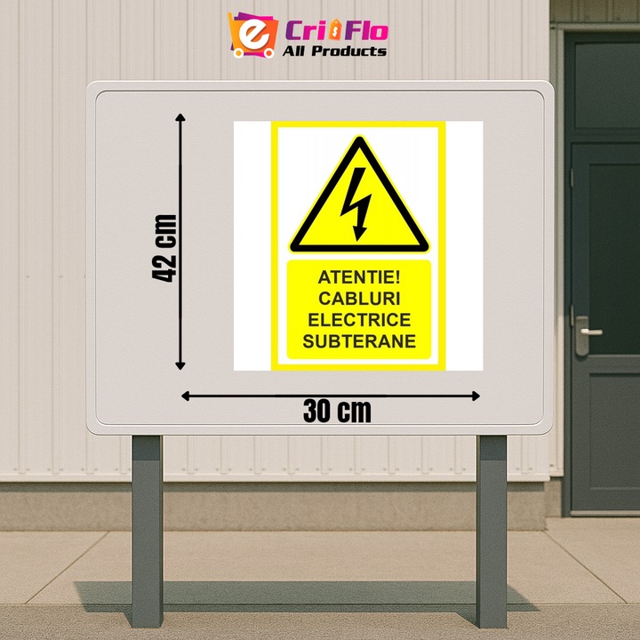 Indicator Pentru cabluri electrice subterane, Sticker autocolant, Cri-Flo, Dimensiune A3 42x30 cm