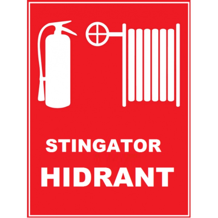 Indicator Pentru stingator cu hidrant, Sticker autocolant, Cri-Flo, Dimensiune A5 21x15 cm