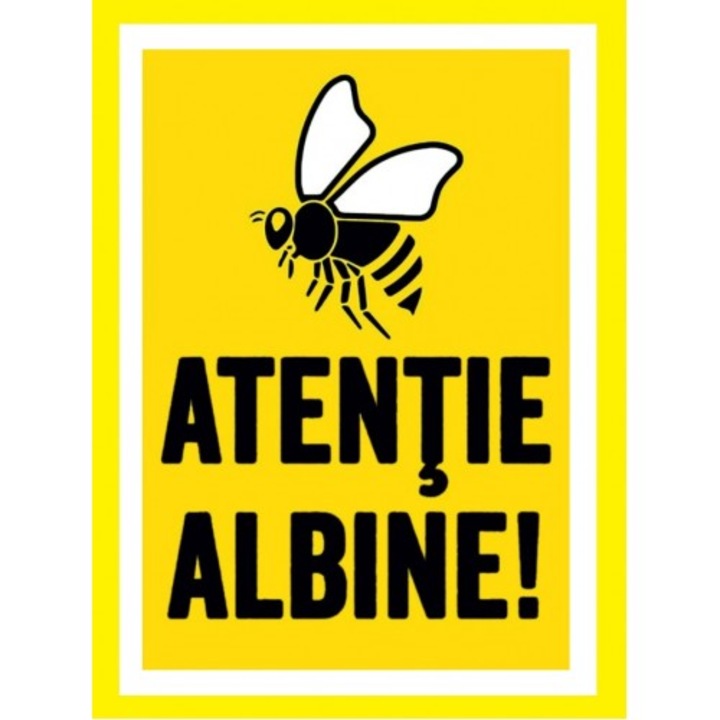 Indicator Placute atentie albine, Sticker autocolant, Cri-Flo, Dimensiune A5 21x15 cm