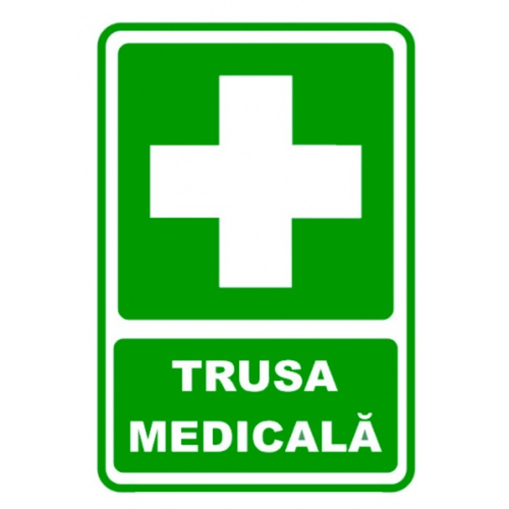 Indicator Semn pentru trusa medicala, Sticker autocolant, Cri-Flo, Dimensiune A4 21x30 cm