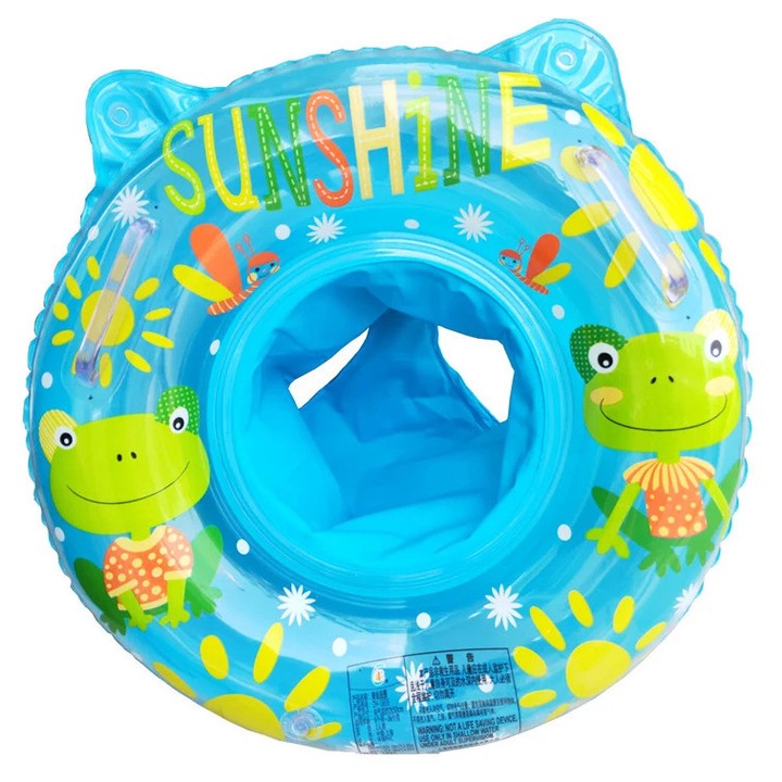 Бебешки пояс с бикини и дръжки Жаба, син, Toyska®