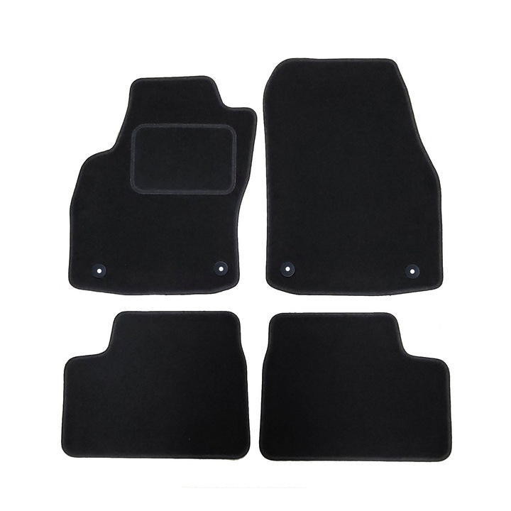 Set covorase velur, Opel, Astra 3H, 2004-2013, negru, 2 covorase fata, 2 covorase spate, material: catifea, dedicate modelului
