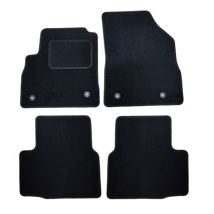 Set covorase velur, Opel, Astra 5K, negru, 2 bucati, dedicate modelului din 2015, material: catifea, numar de covorase: 4, setul include: 2 covorase fata, 2 covorase spate