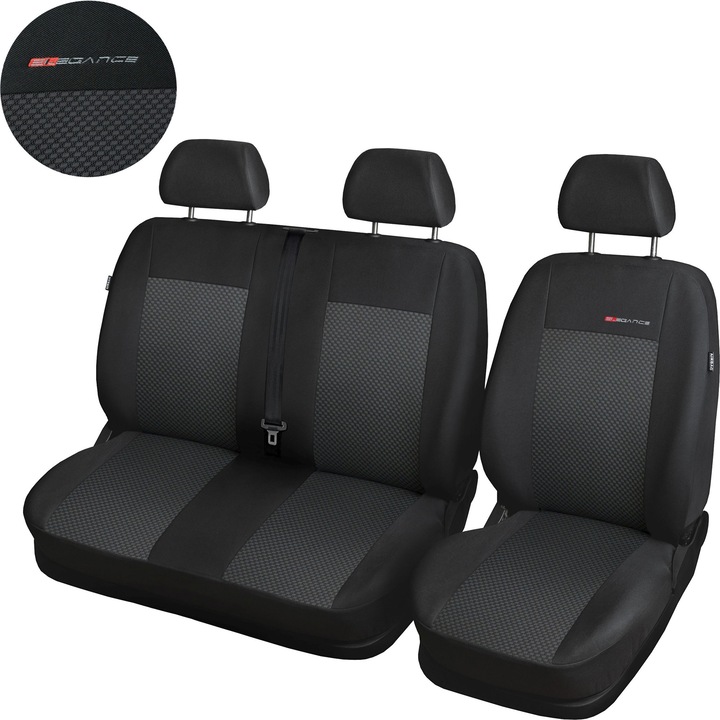 Egyedi autós üléshuzat szett Opel Vivaro II és Renault Trafic III modellekhez, 2014-2019, Elegance modell