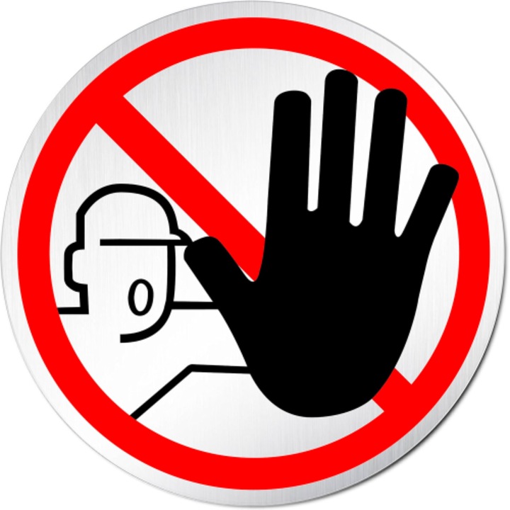 Indicator Semn pentru interzicerea persoanelor, Sticker autocolant, Cri-Flo, Dimensiune A3 42x30 cm