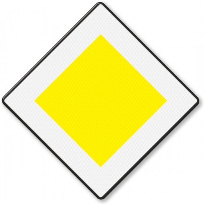 Indicator Semn rutier drum cu prioritate, Sticker autocolant, Cri-Flo, Dimensiune A5 21x15 cm