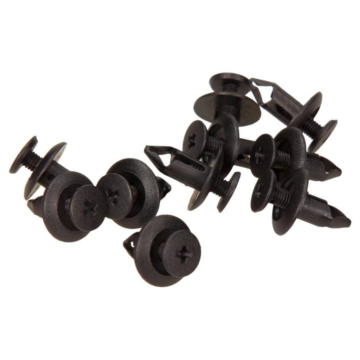 Set 10 bucati, Romix, cleme fixare aripi si protectii motor, negru