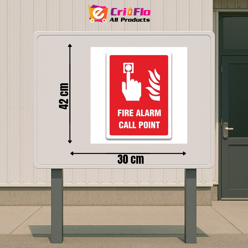 Emergency Call Point Sticker Indicator FIRE ALARM CALL POINT SIGN, Sticker autocolant, Cri-Flo ...