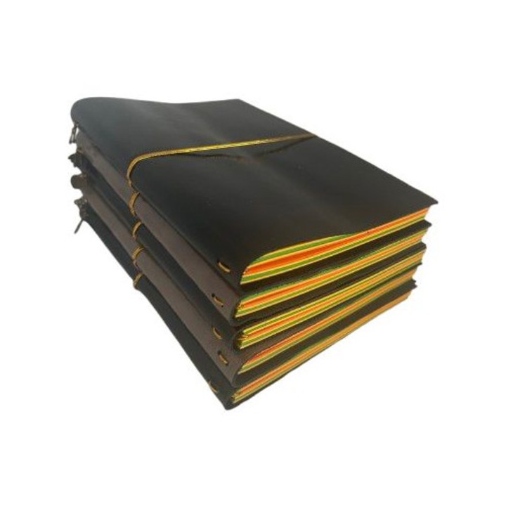 Agenda SimplyTexGoGlobal, Reincarcabila, Piele Lacuita, Negru Maro, 160x220mm