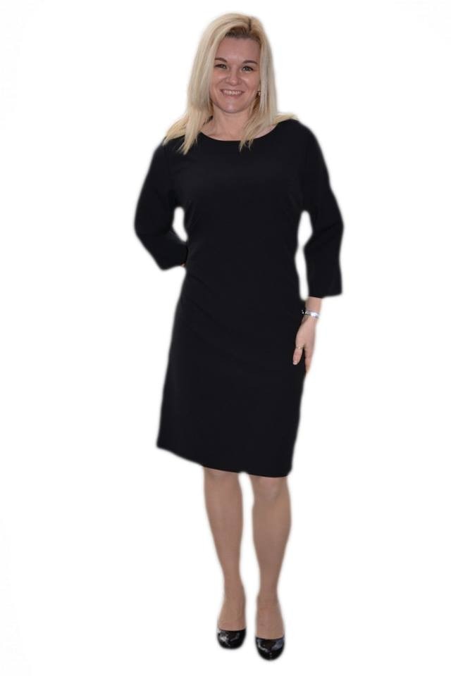 Rochie cu croiala simpla si fermoar lateral,D&J Exclusive, Negru