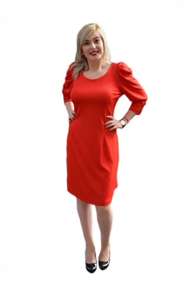 Rochie casual cu fermoar in spate,D&J Exclusive, Rosu