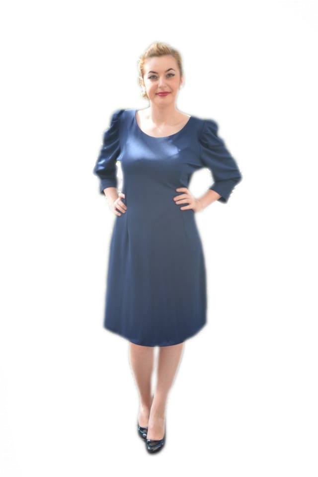 Rochie casual cu fermoar in spate,D&J Exclusive, Albastru marin