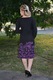 Rochie de zi cu imprimeu in partea de jos,D&J Exclusive,Negru-mov, 46 EU